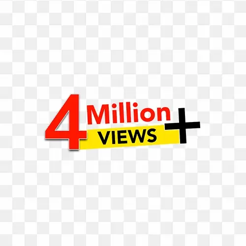 4 Million Plus Views graphic Design Free Png  Hd Images